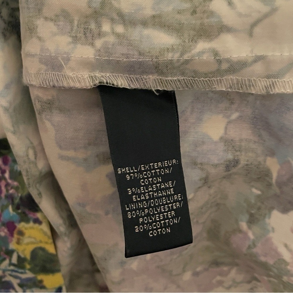 Lauren Ralph Lauren White Multicolor Floral Summer Pleated‎ A-Line Dress Size 12 - Picture 2 of 8